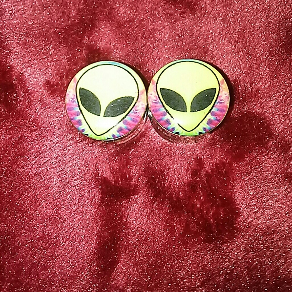 Tie dye alien plugs 5/8